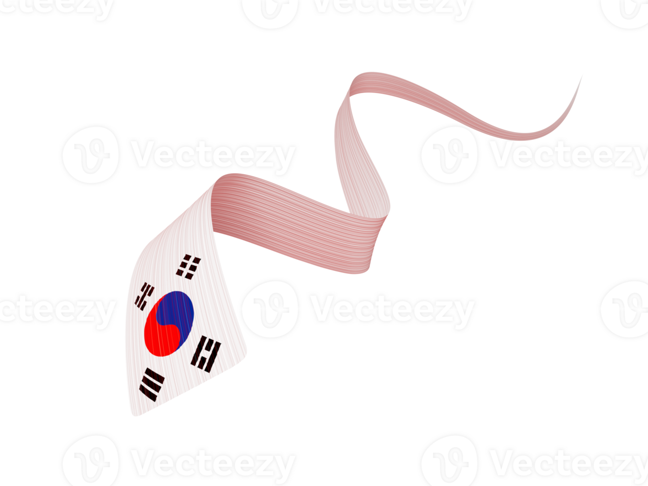 3d Flag Of South Korea 3d Waving Ribbon Flag, 3d illustration png