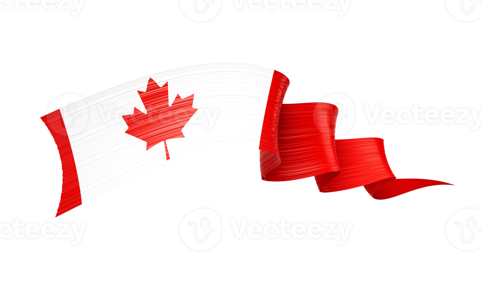 3d Flag Of Canada 3d Waving Ribbon Flag, 3d illustration png