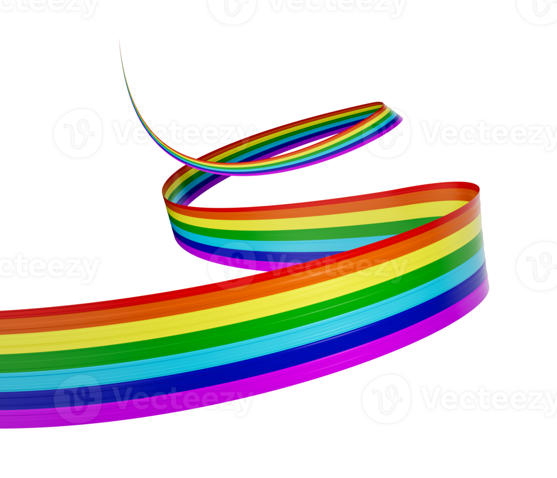 3d Flag Of Rainbow 3d Wavy Shiny Rainbow Ribbon 3d Illustration png