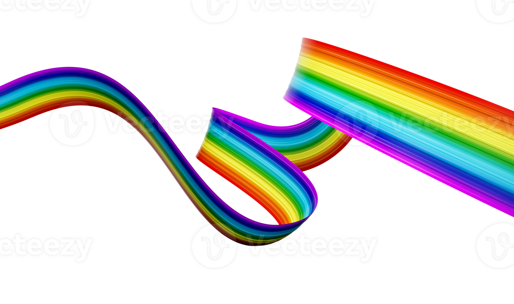 3d Flag Of Rainbow 3d Waving Ribbon Flag, 3d Illustration png