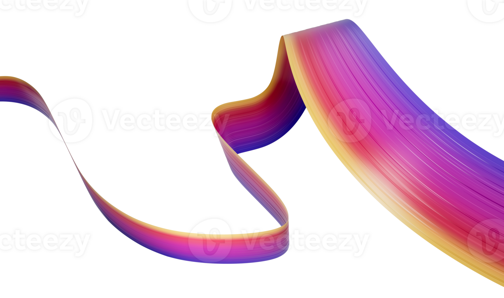 3d Wavy Shiny Social Media Ribbon Flag 3d Illustration png