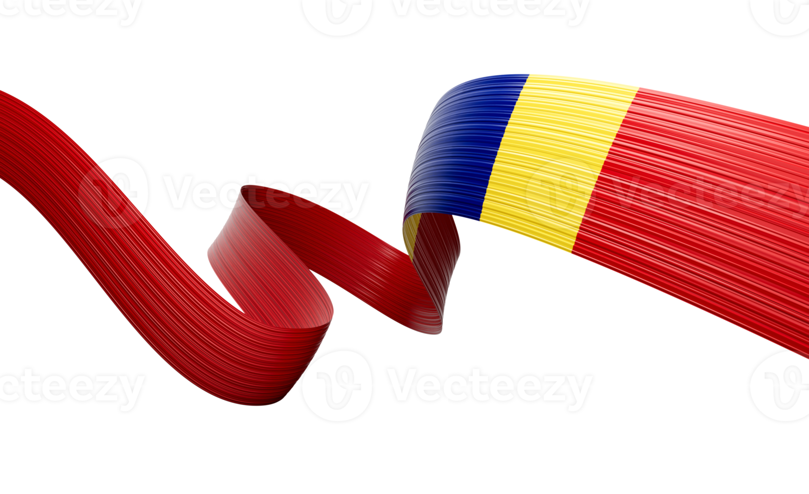 3d Flag Of Romania 3d Wavy Shiny Romania Ribbon Flag 3d Illustration png