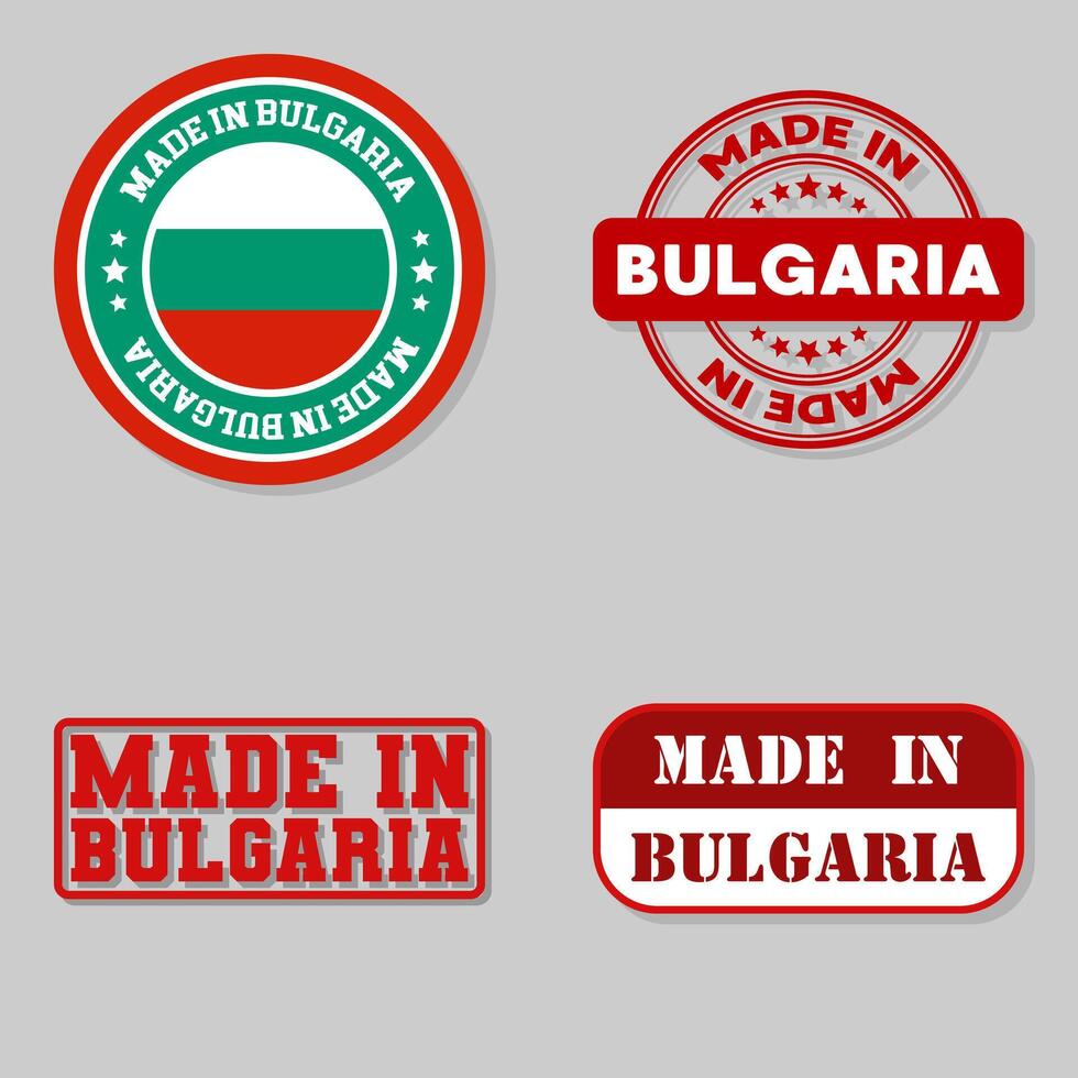 Set of stamps made in Bulgaria vector