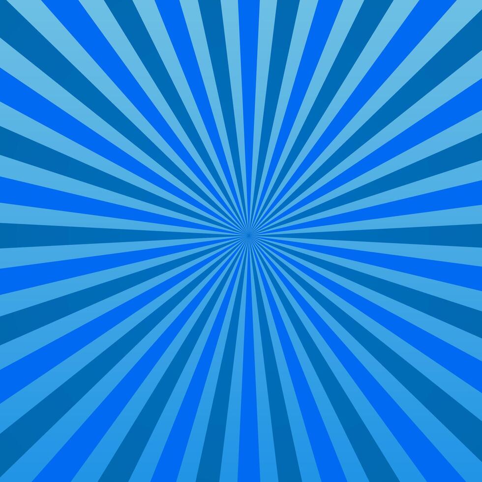 Abstract blue background rays in retro style vector