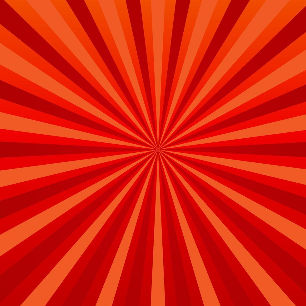 Abstract red background rays in retro style vector