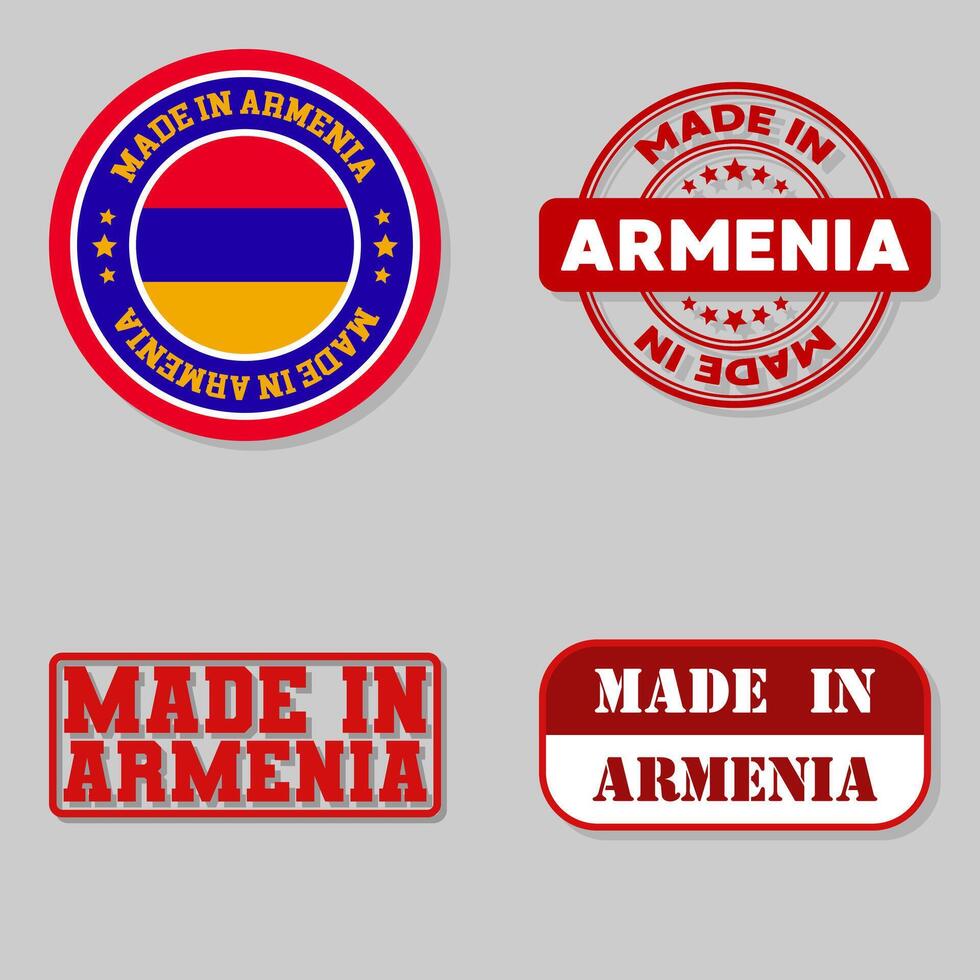 Set of stamps made in Armenia vector