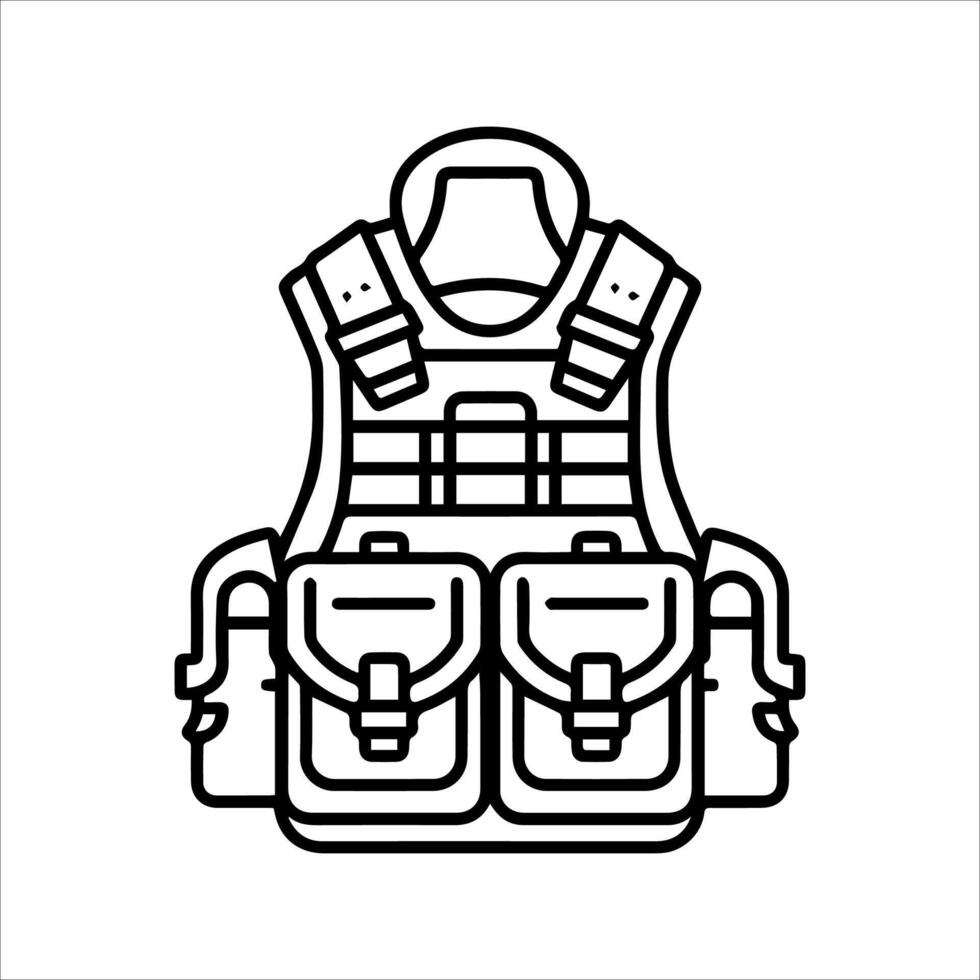A vest with a gun and a holster on it vector