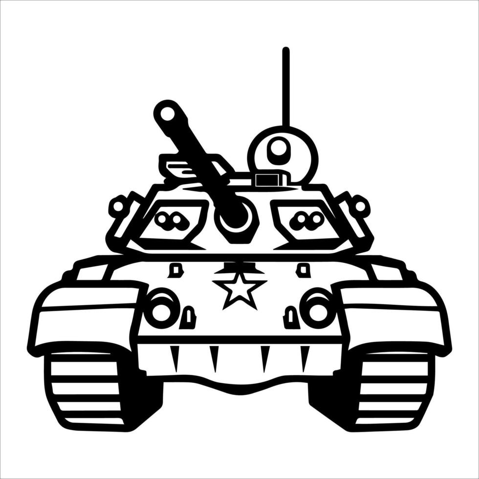 A cartoon tank on a white background vector