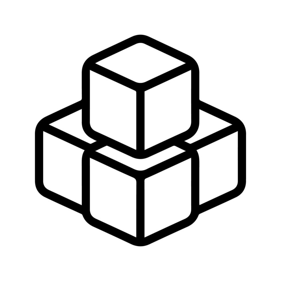 A black and white image of a cube vector