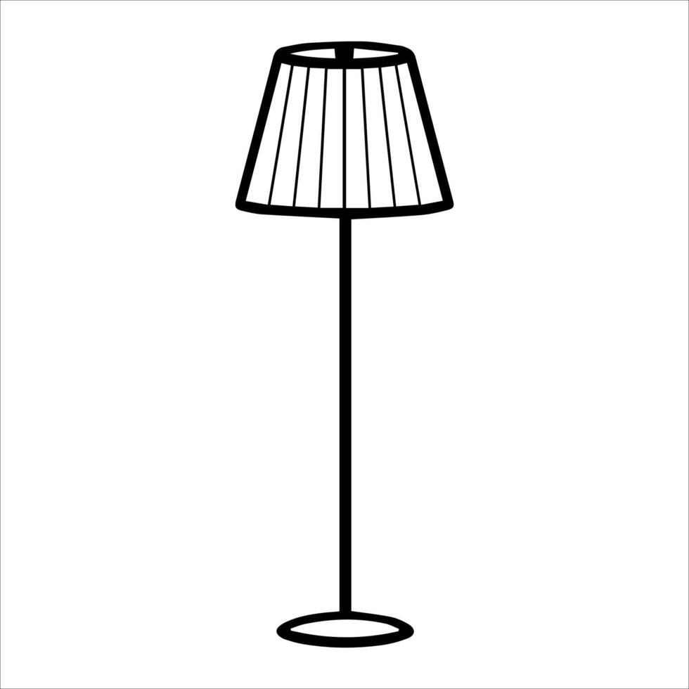 A black and white illustration of a lamp vector