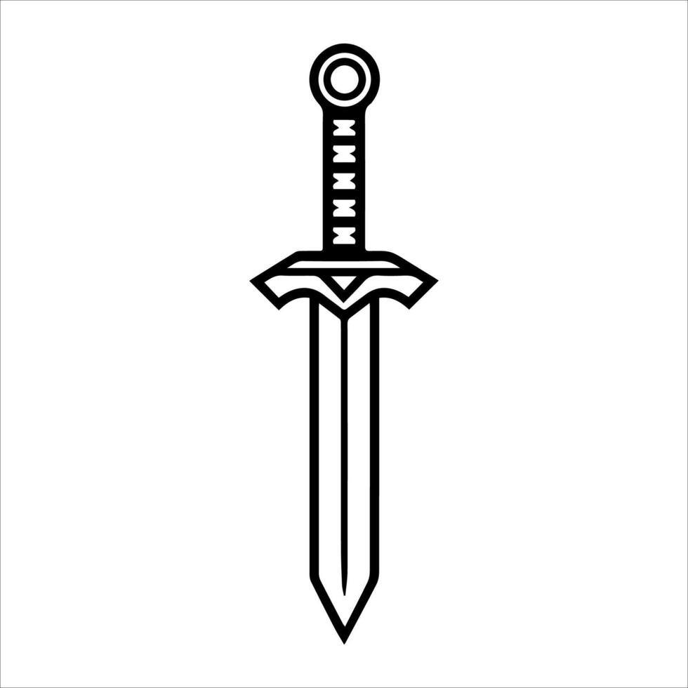 Sword icon line and black vector