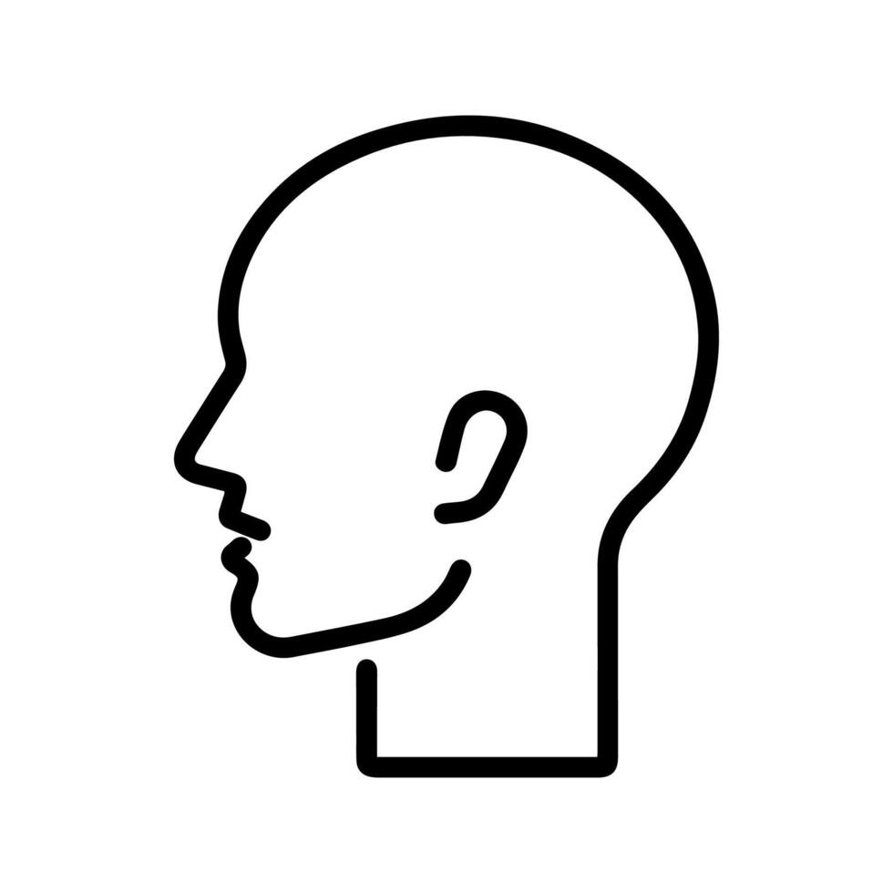 A black and white line drawing of a man's head vector