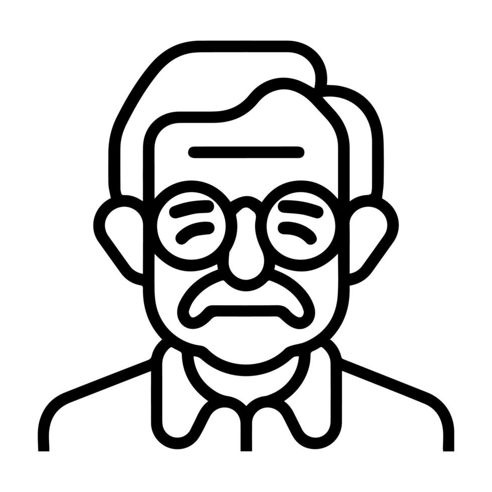 An old man with glasses and a mustache vector