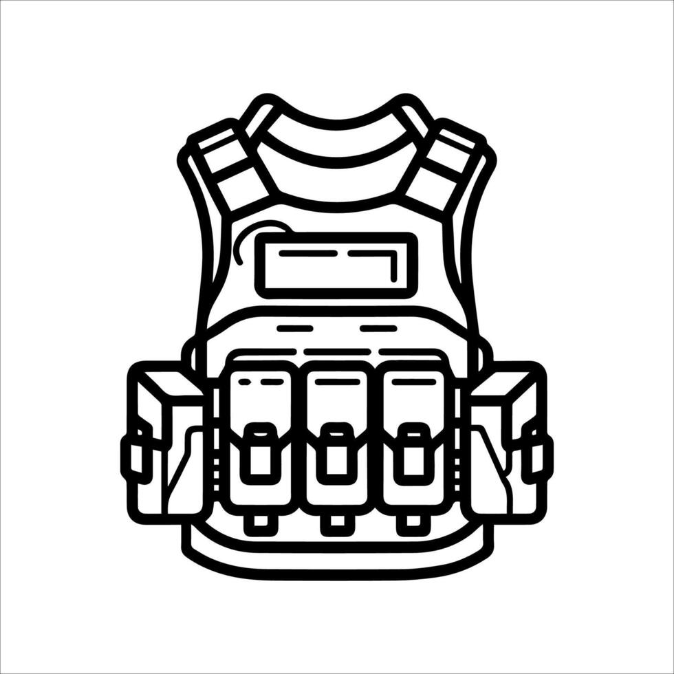A black and white illustration of a vest vector