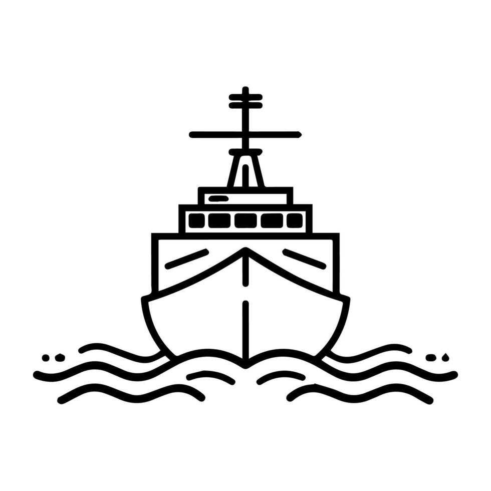 A ship in the ocean with a cross on top vector