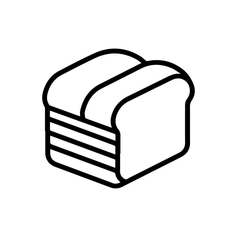 Bread icon line drawing illustration vector