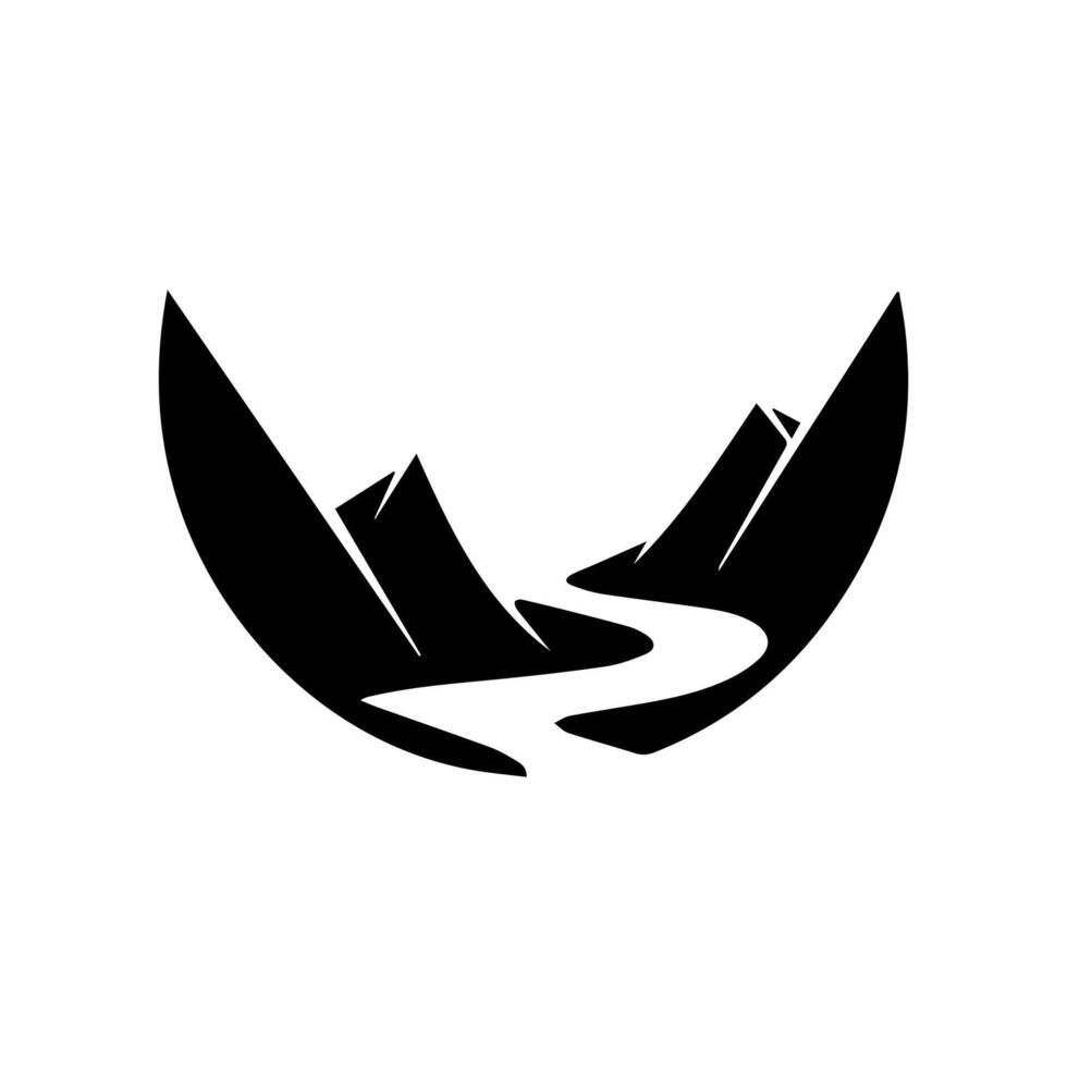 A black and white logo for a mountain range vector