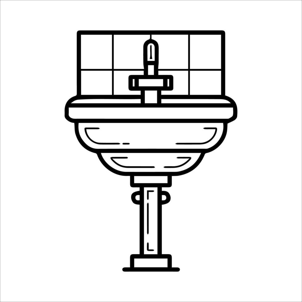 Bathroom sink icon illustration vector