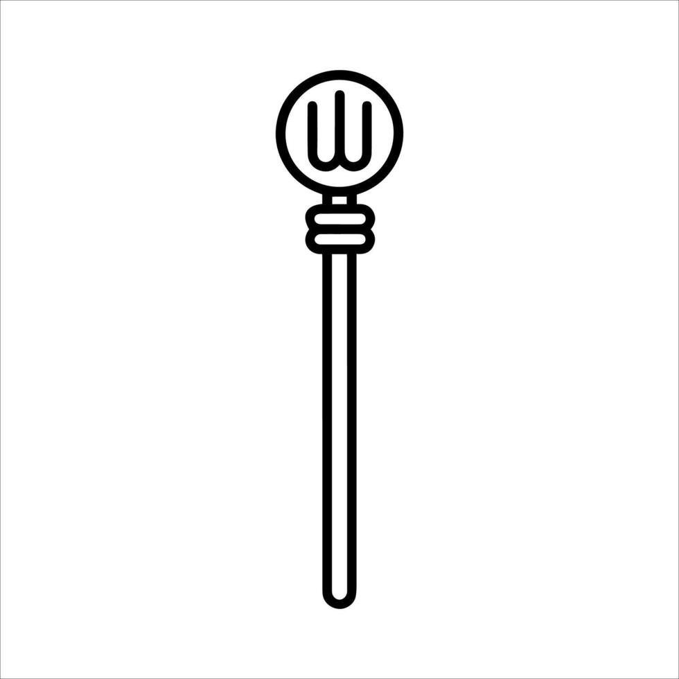A black and white illustration of a fork on a stick vector