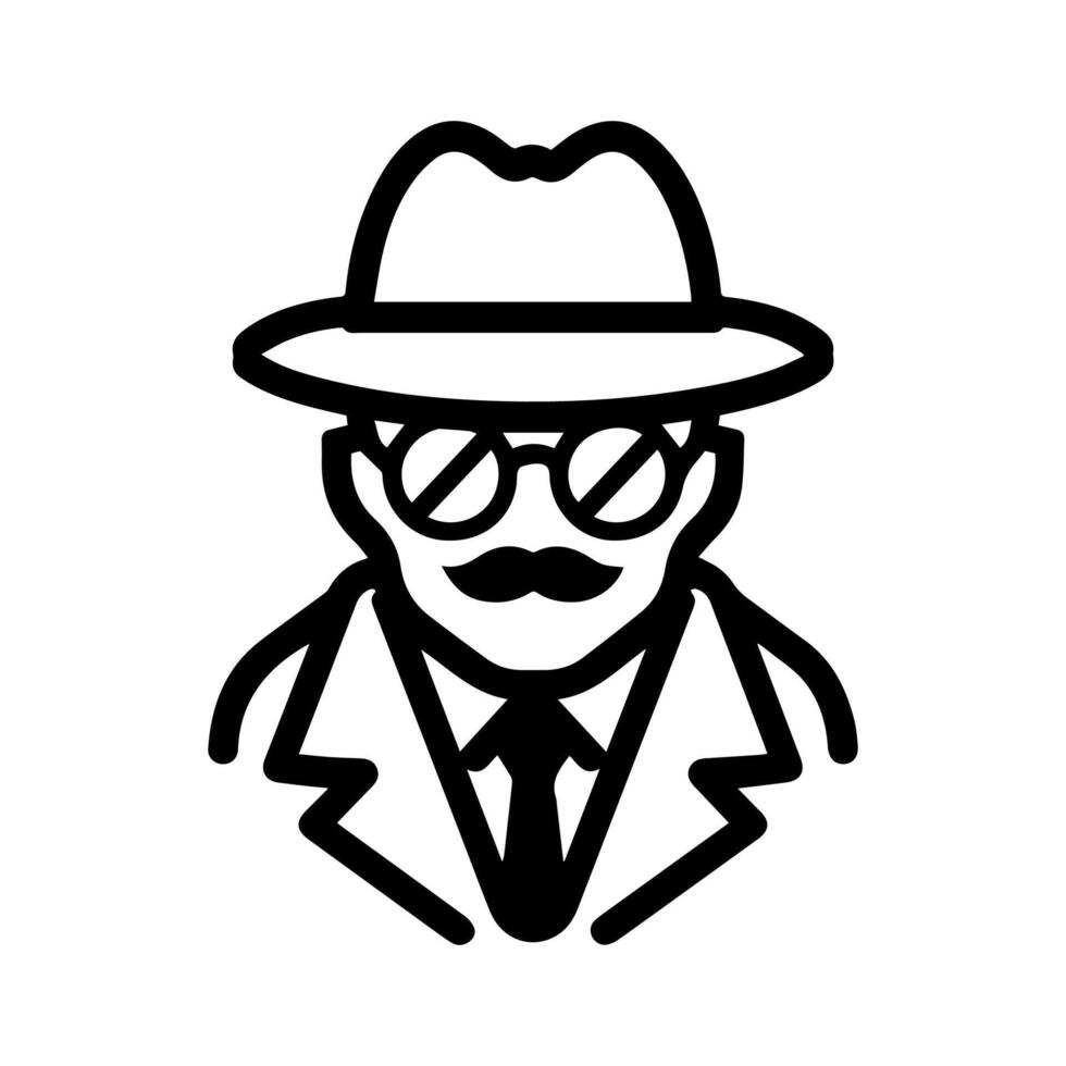 A man in a hat and glasses with a mustache vector