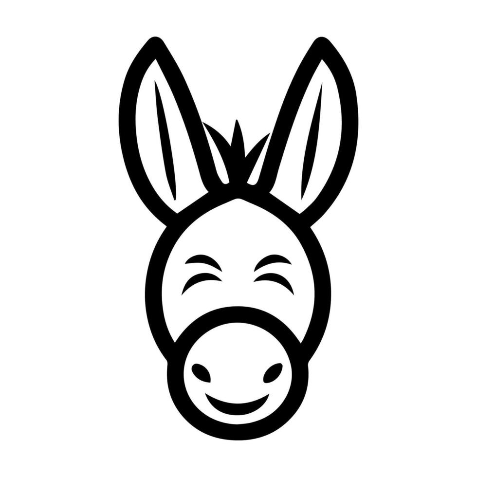 A donkey head with a smile on it vector