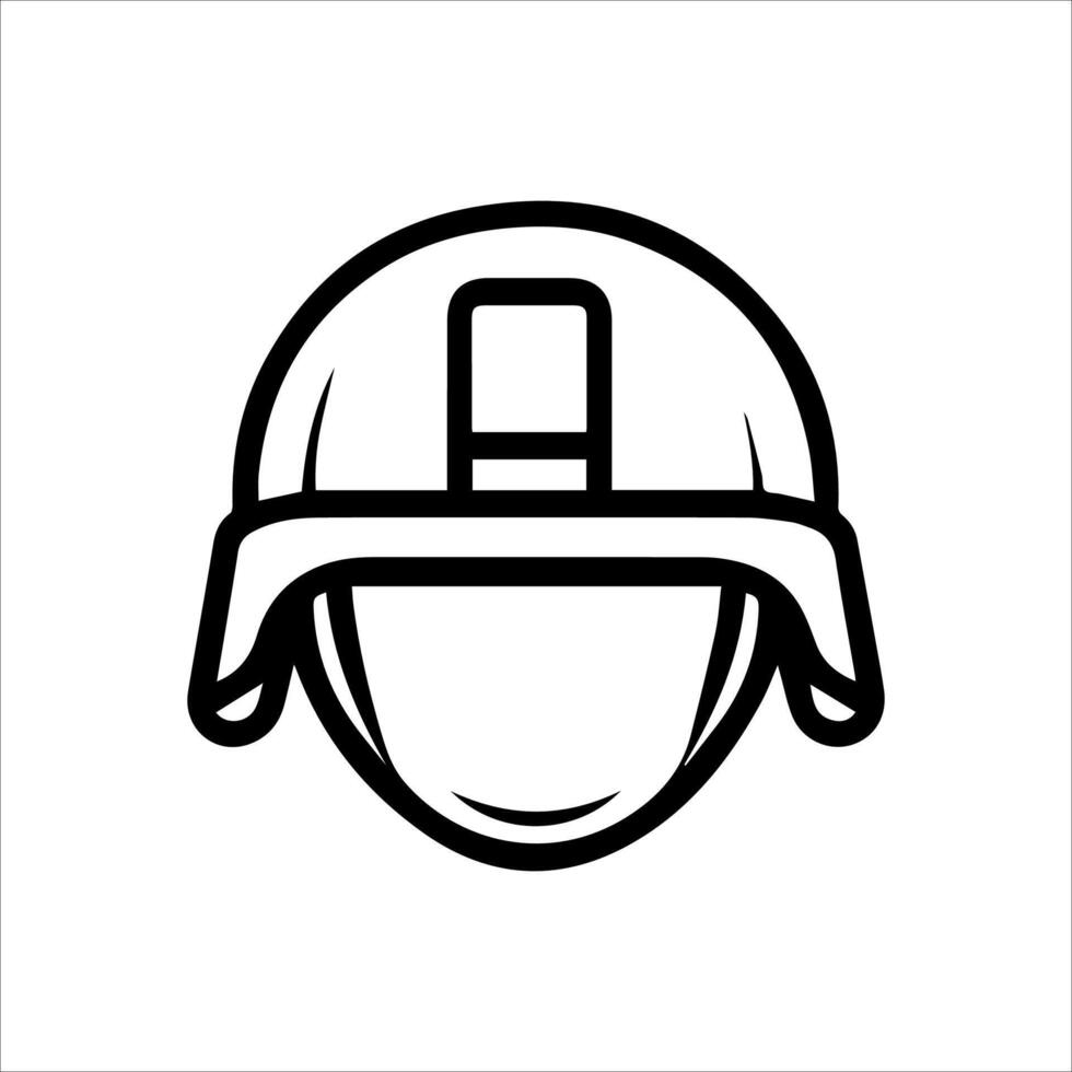 A black and white illustration of a helmet vector