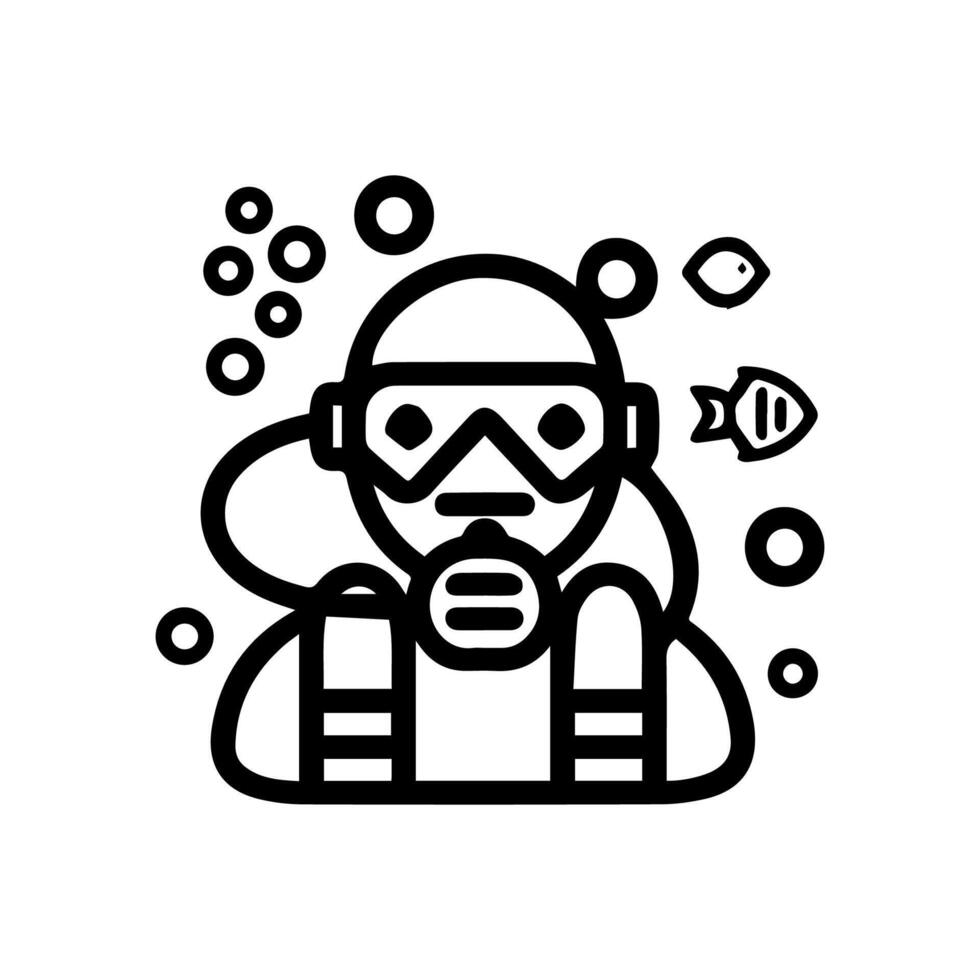 Diving icon, line icon, illustration, isolated on white background vector