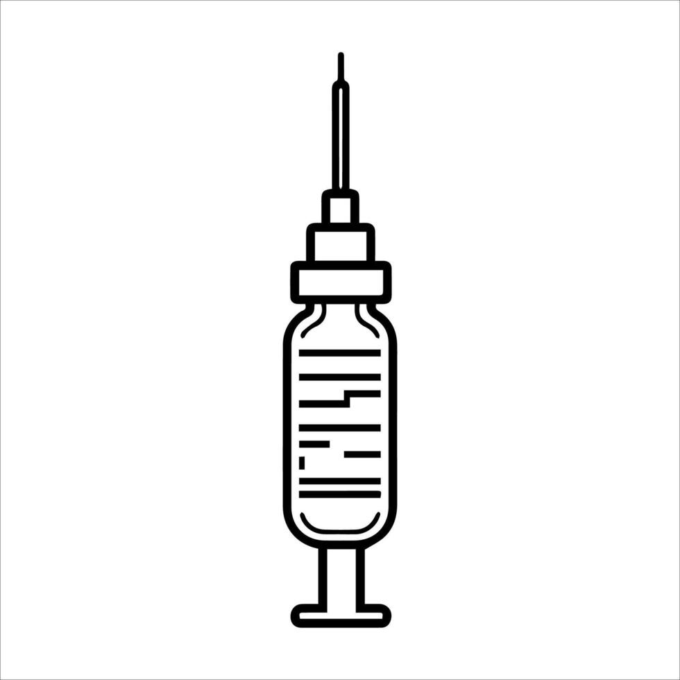 An injection syringe icon on a white background vector