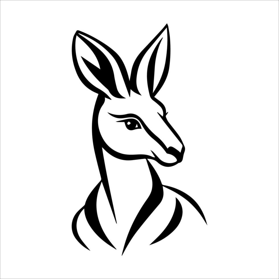 Kangaroo head silhouette on white background vector