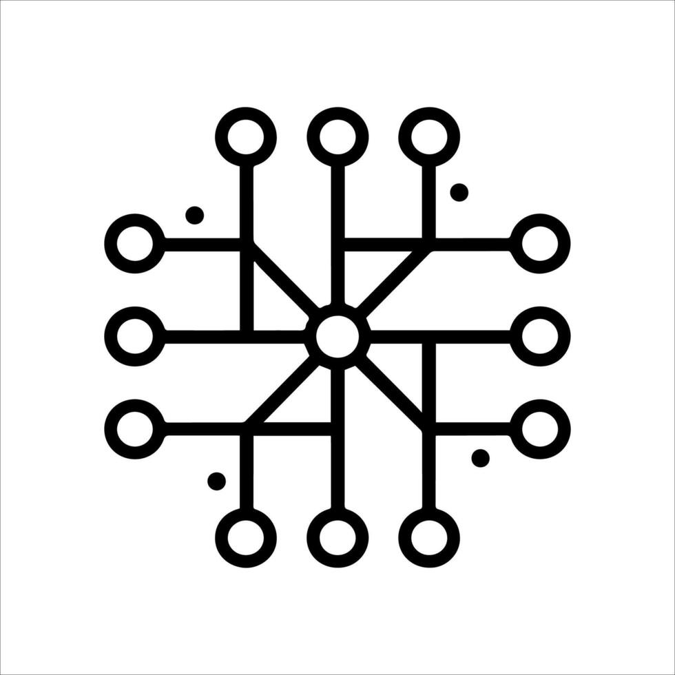 A black and white image of a circuit board vector