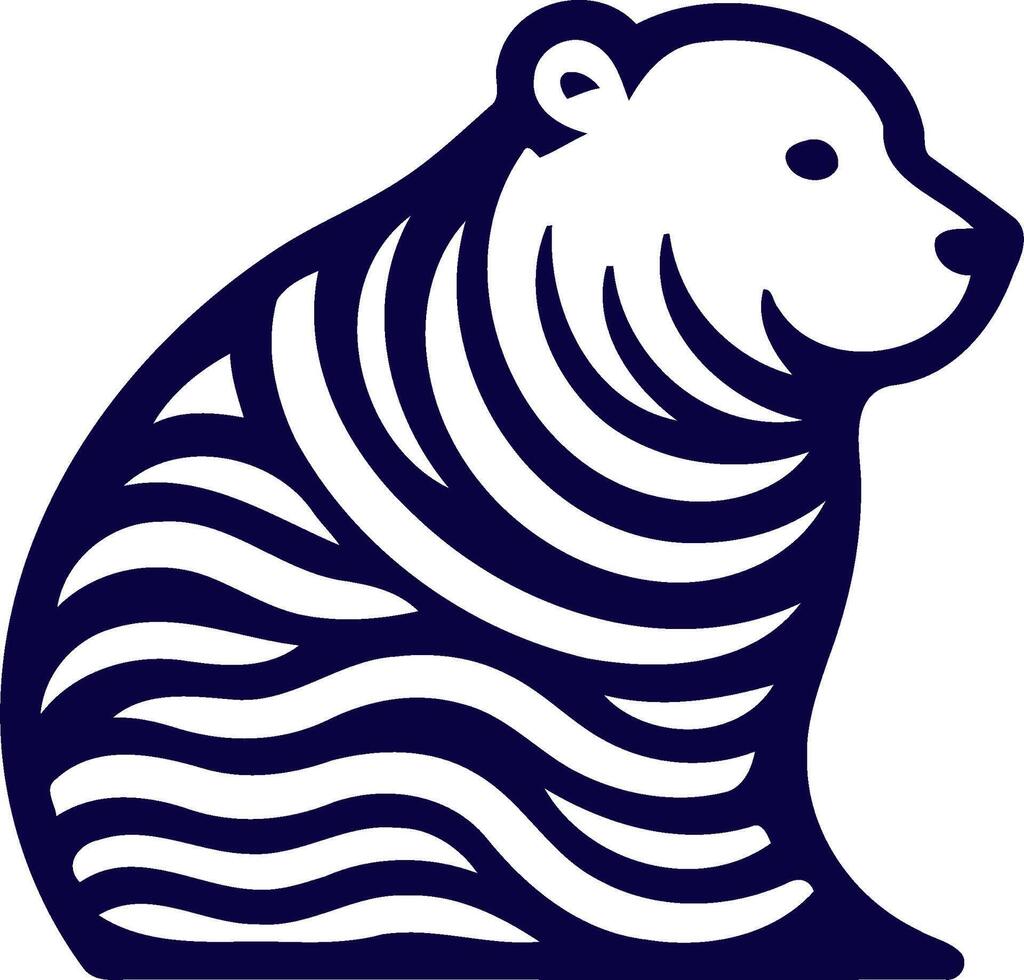 a bear with a zigzag pattern on its back vector