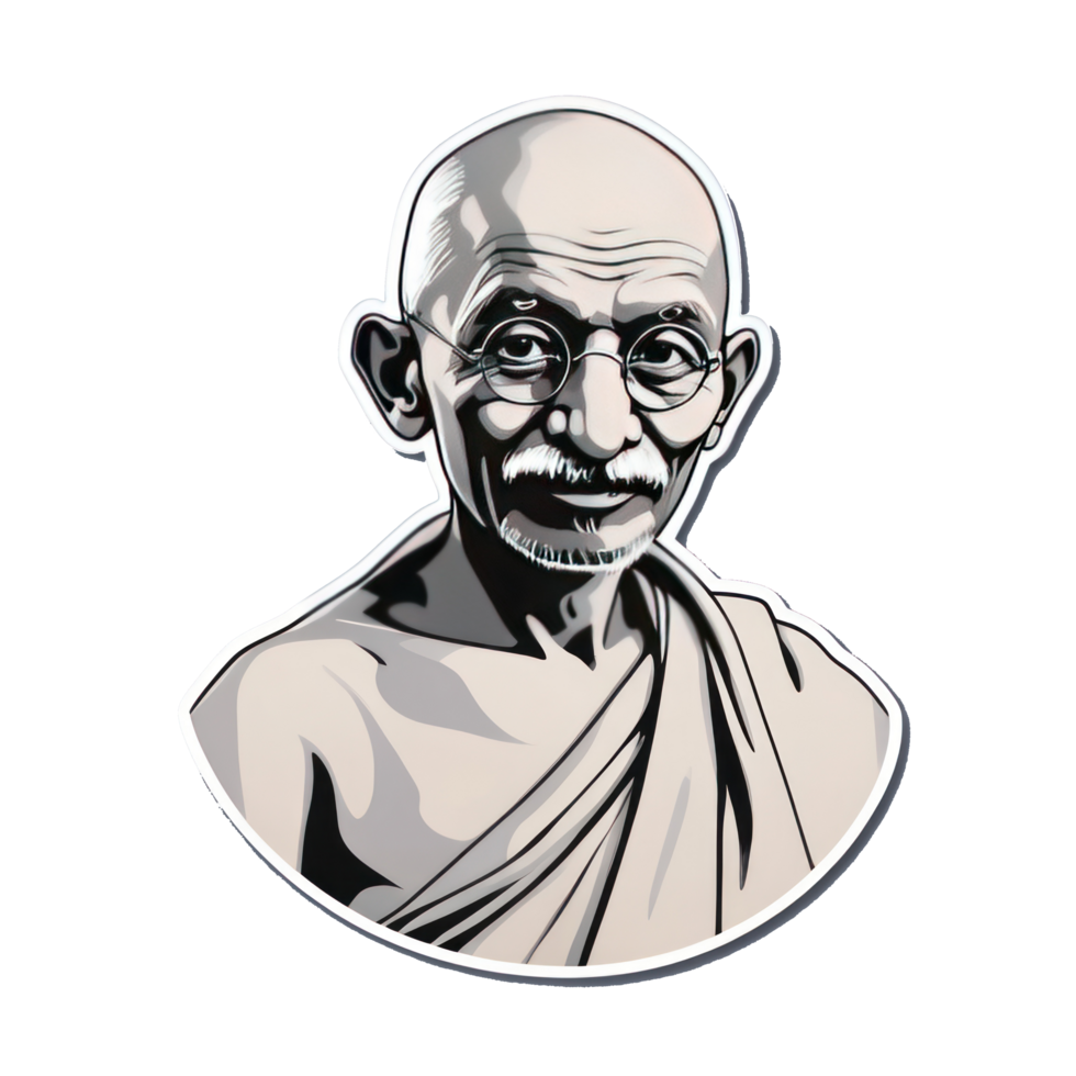 mahatma gandhi sticker illustration png