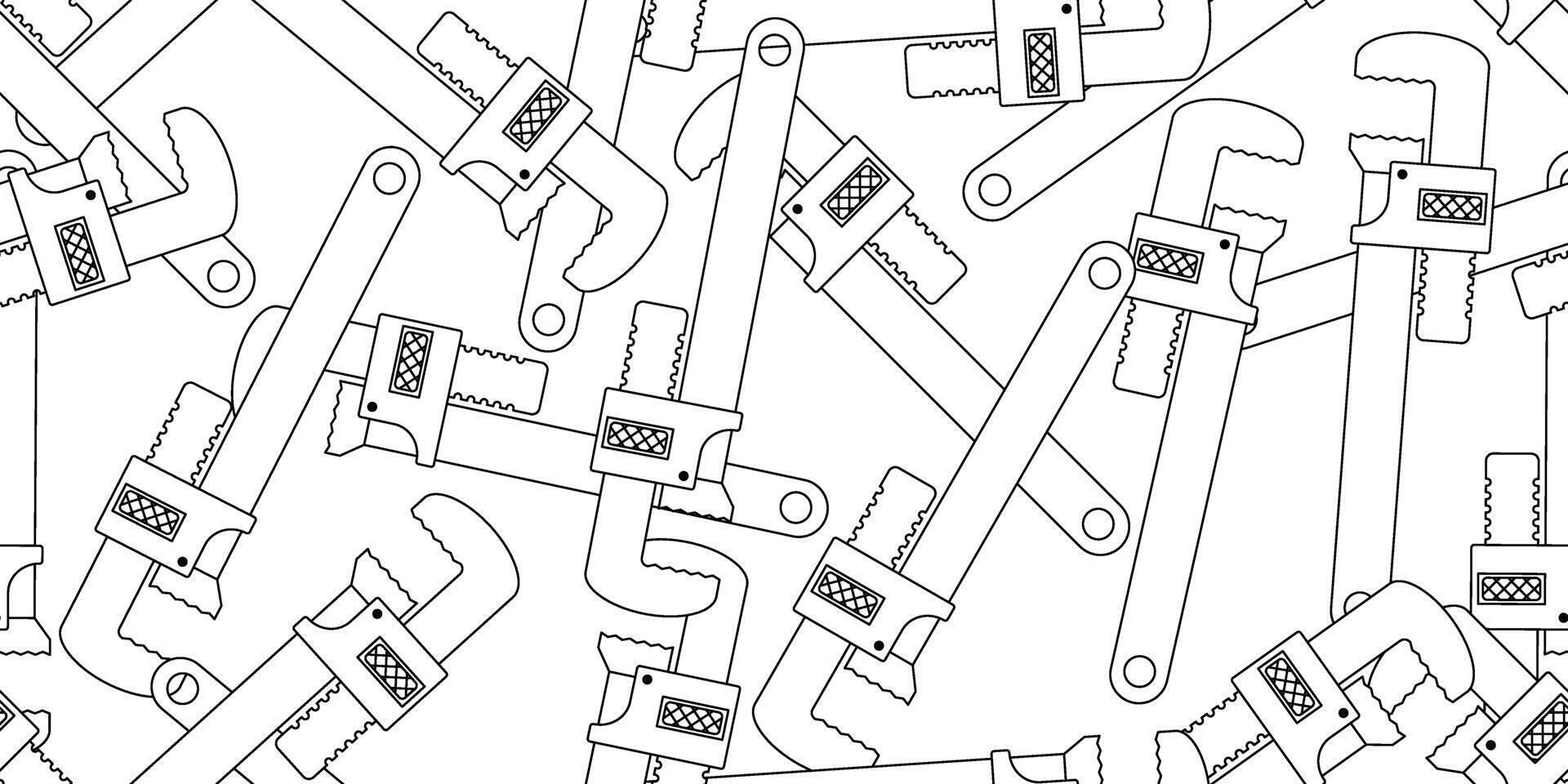 stack of pipe wrench seamless pattern vector