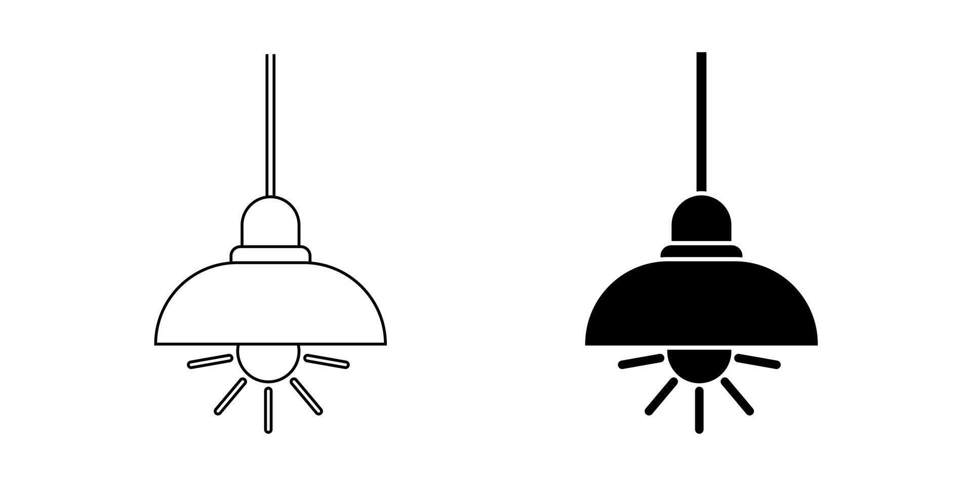 hanging lamp icon set isolated on white background vector