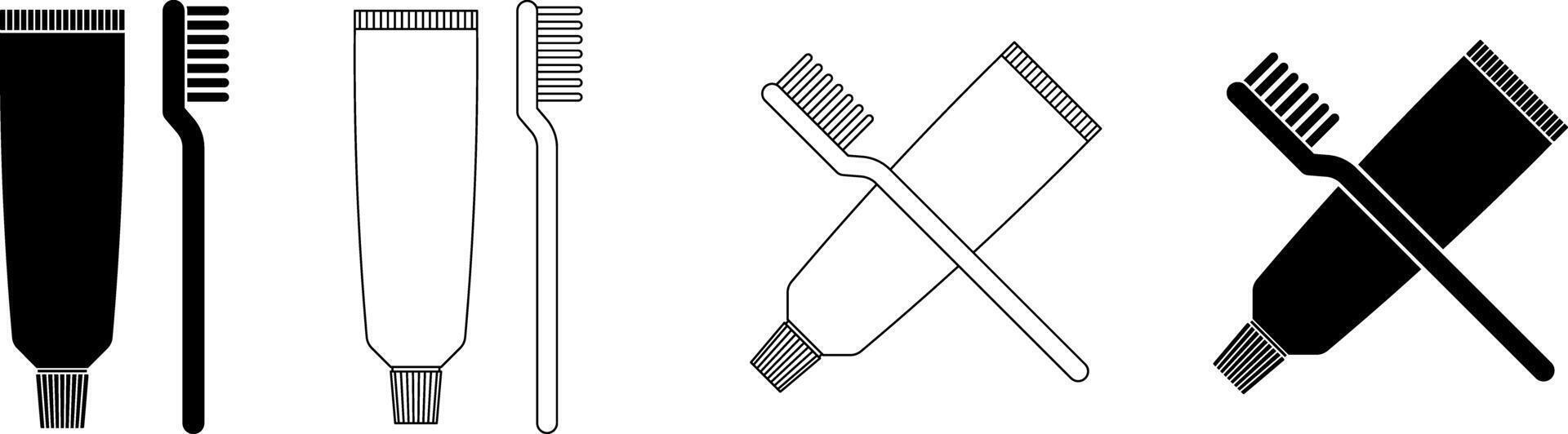 crossed toothbrush and toothpaste icon vector