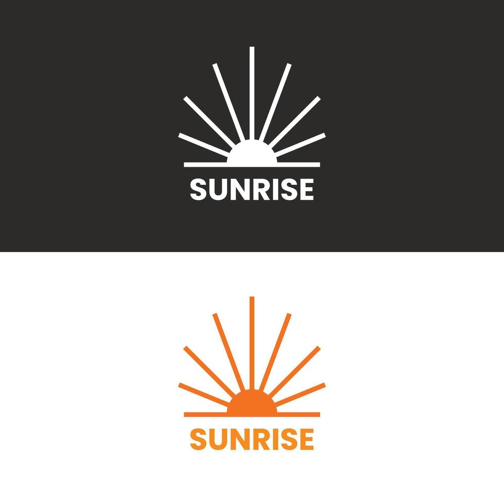 Logo sun rise line stroke minimalist unique design vector