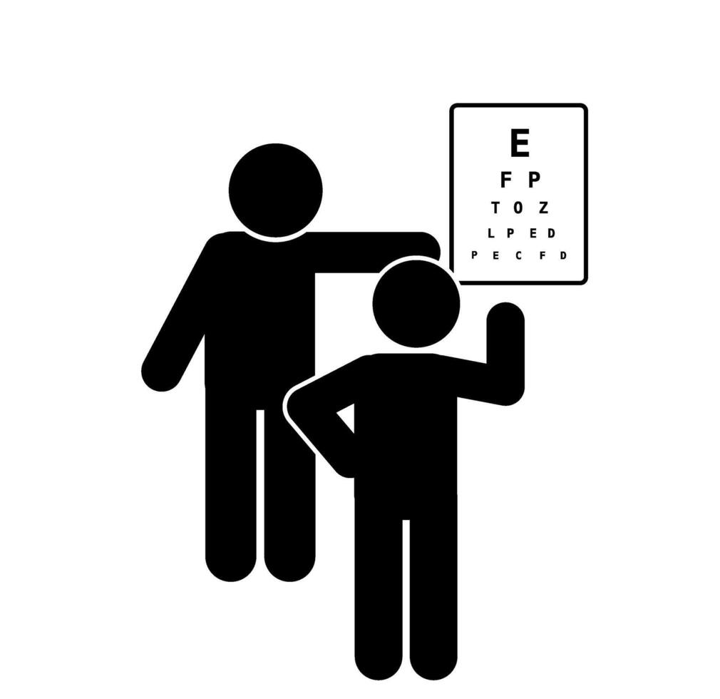 illustration of eye examination, eye health vector