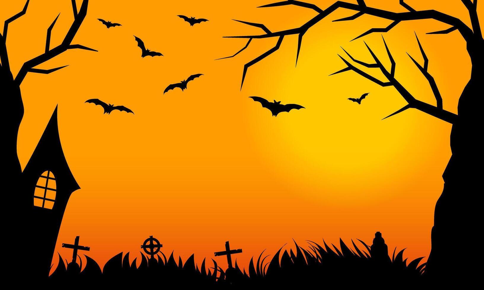 halloween background design illustration with empty space for design vector