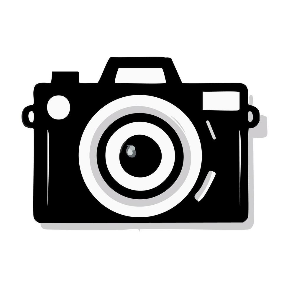 Camera icon in flat style isolated on white background illustration. vector