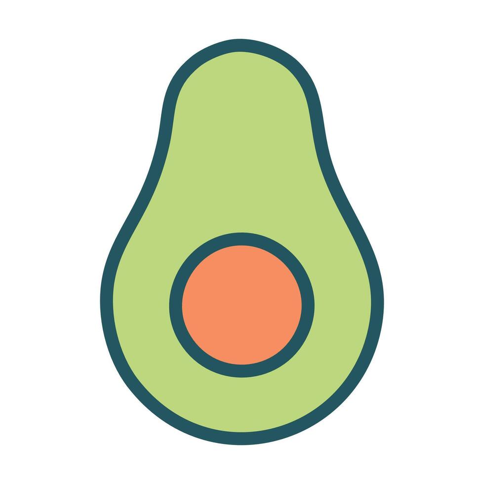 Avocado flat icon. illustration of fruit on white background. vector