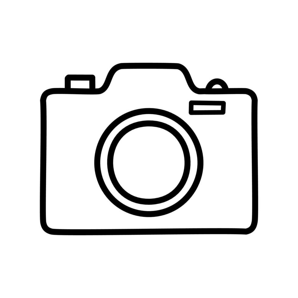 Camera icon illustration, line design icon editable stroke on white background. vector