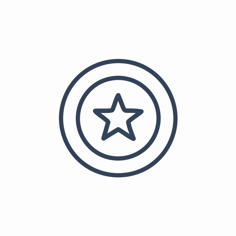 Star line icon concept. Star badge linear illustration, sign, symbol. vector