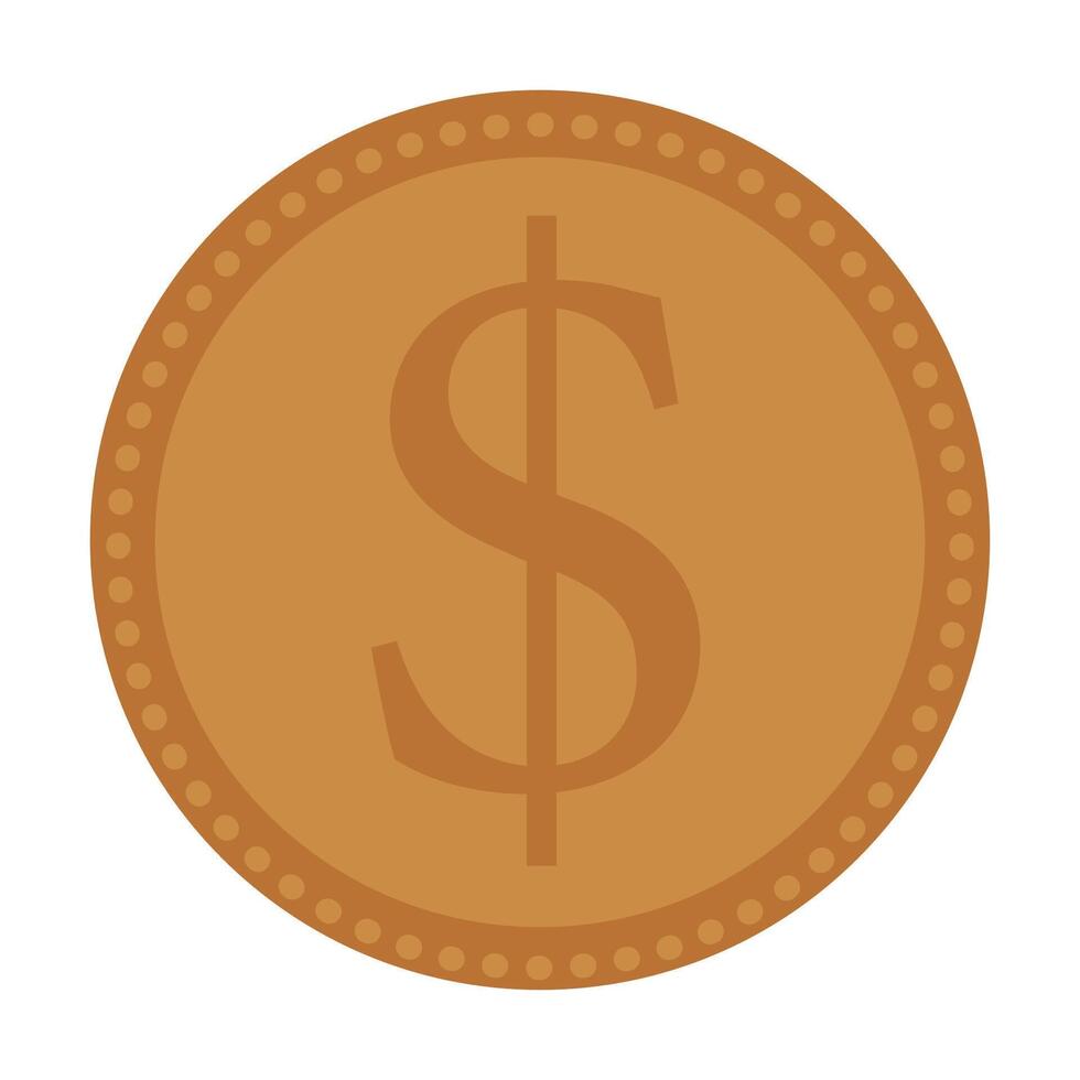 Wild West. Gold coin white background, isolate vector