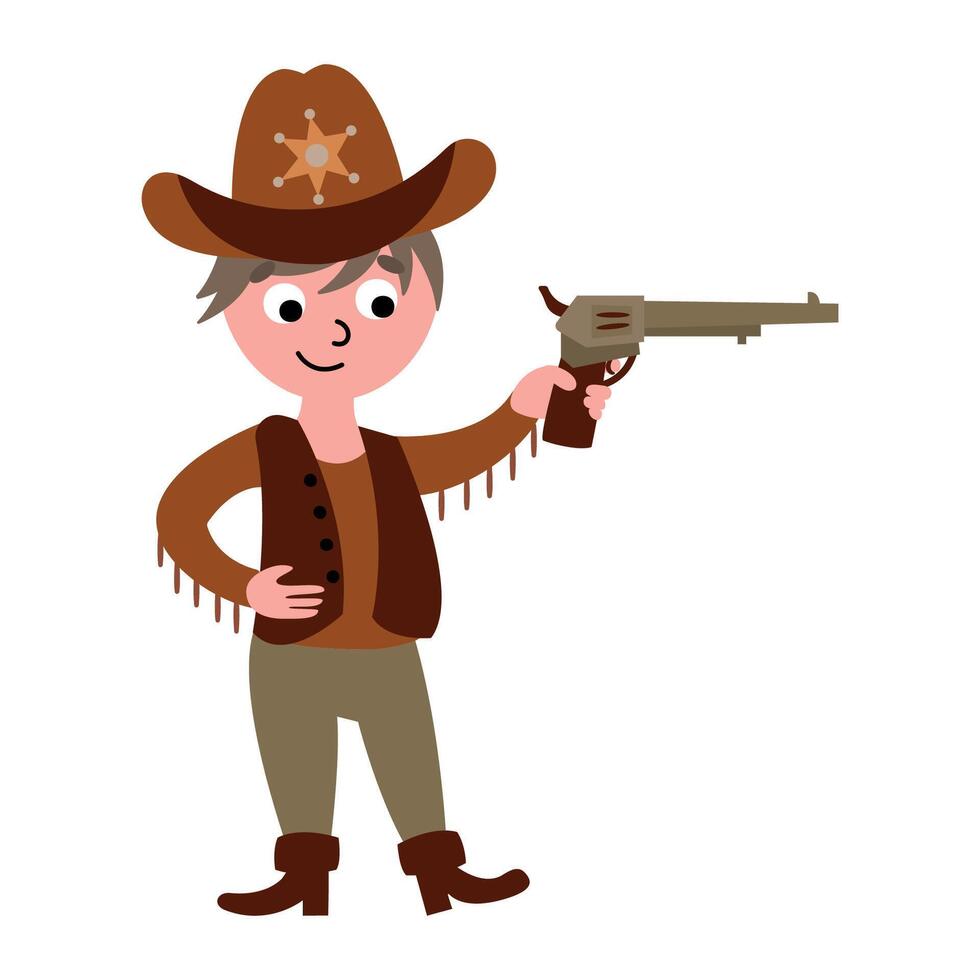 Cowboy, the Wild West. White background, isolate vector