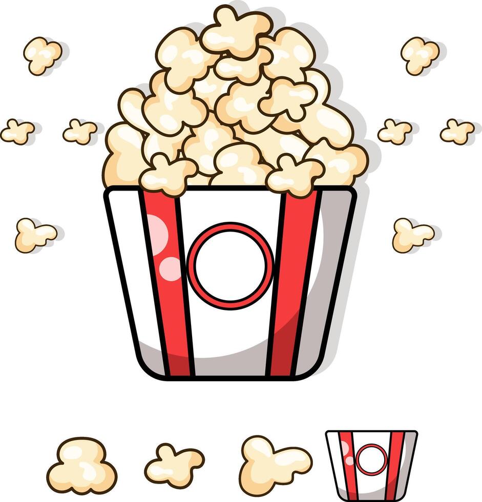 Cartoon pop corn illustration vector