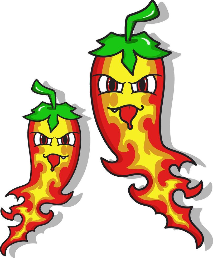 Cartoon red pepper illustration vector