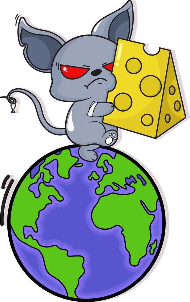 Cartoon mouse t-shirt and sticker design vector