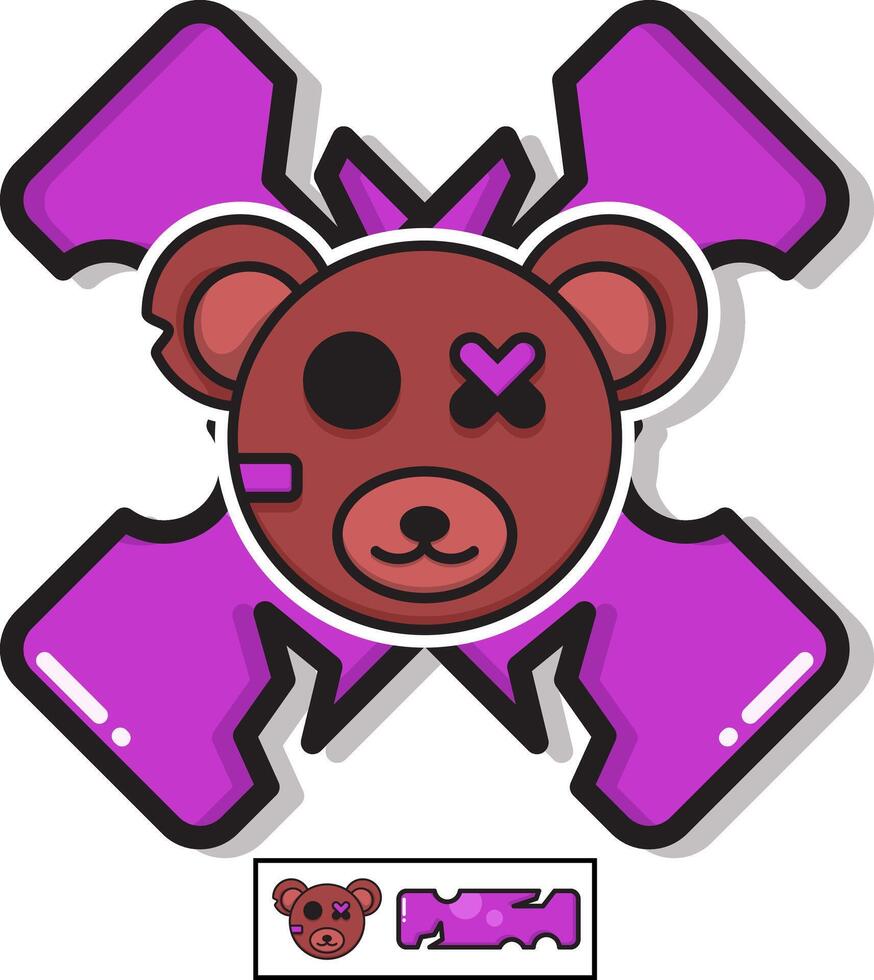 Cartoon teddy bear illustration vector