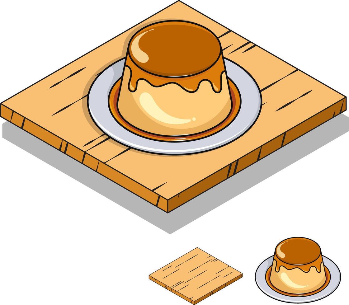 Cartoon pudding illustration vector