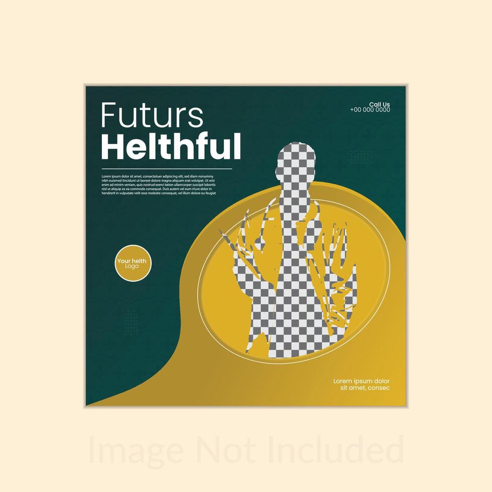 Unique futures healthful social media post design vector